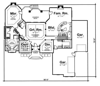 Floorplan 1 for House Plan #963-00043