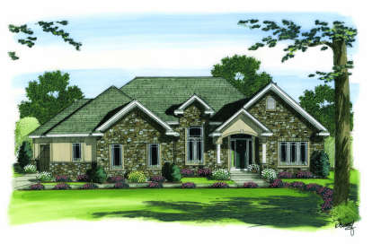 European House Plan #963-00049 Elevation Photo