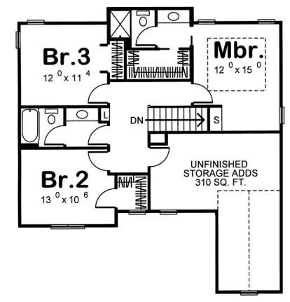 Second Floor for House Plan #963-00051