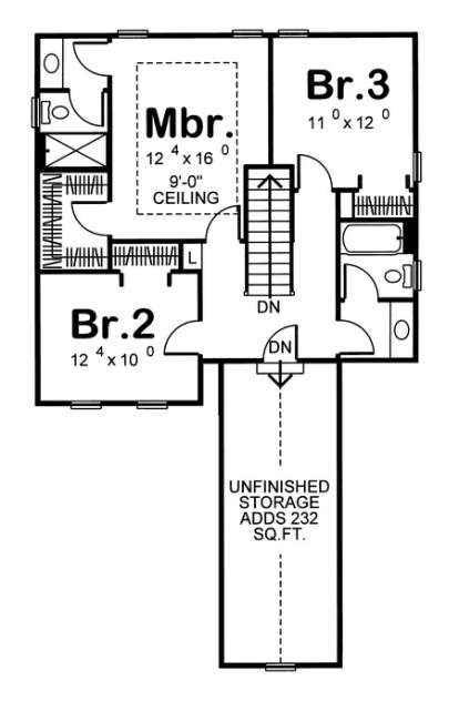 Second Floor for House Plan #963-00052