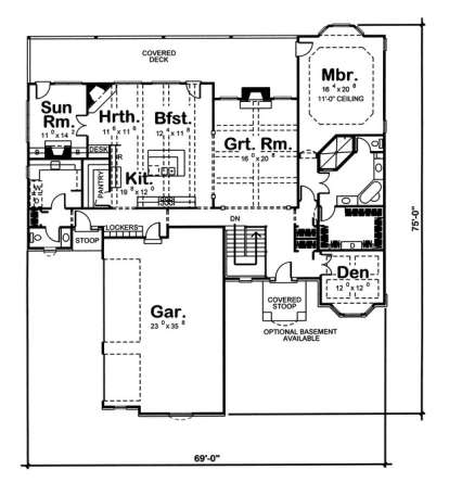 Floorplan 1 for House Plan #963-00059