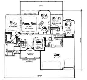 Floorplan 1 for House Plan #963-00060