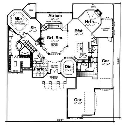 Floorplan 1 for House Plan #963-00064