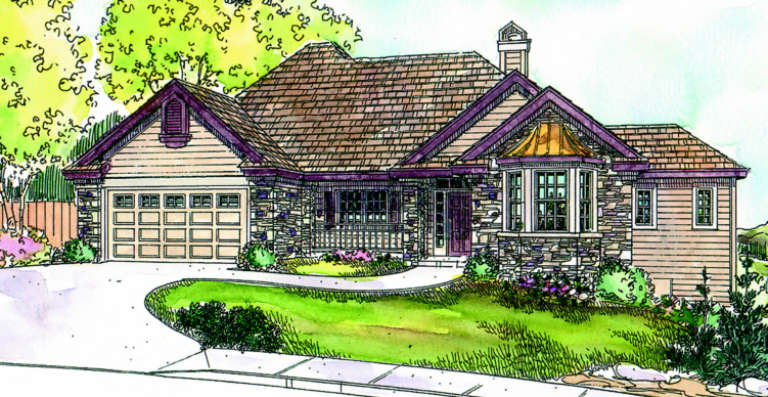 European House Plan #035-00339 Elevation Photo