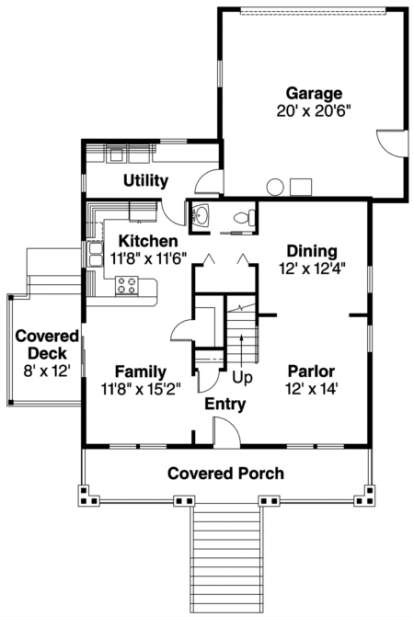 Floorplan 1 for House Plan #035-00341