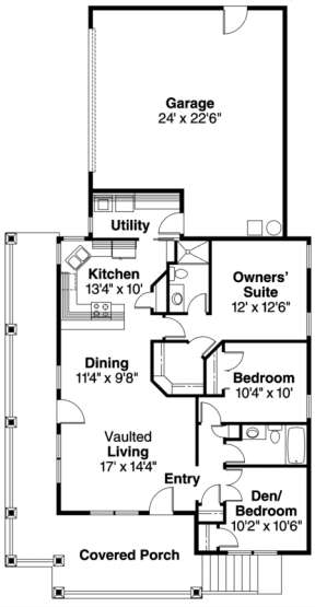 Floorplan 1 for House Plan #035-00342
