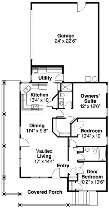 Floorplan 1 for House Plan #035-00342