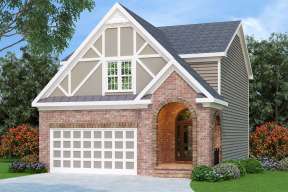 Narrow Lot House Plan #009-00096 Elevation Photo