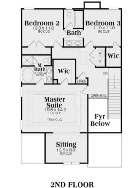 Second Floor for House Plan #009-00096
