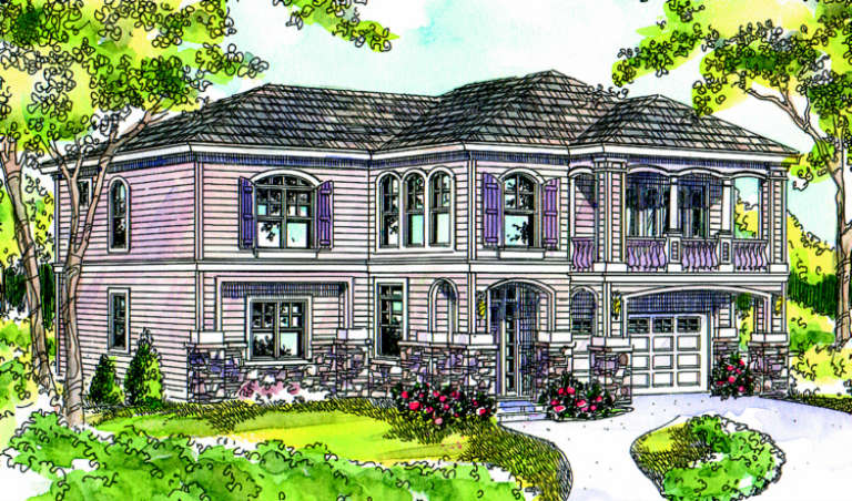 European House Plan #035-00344 Elevation Photo