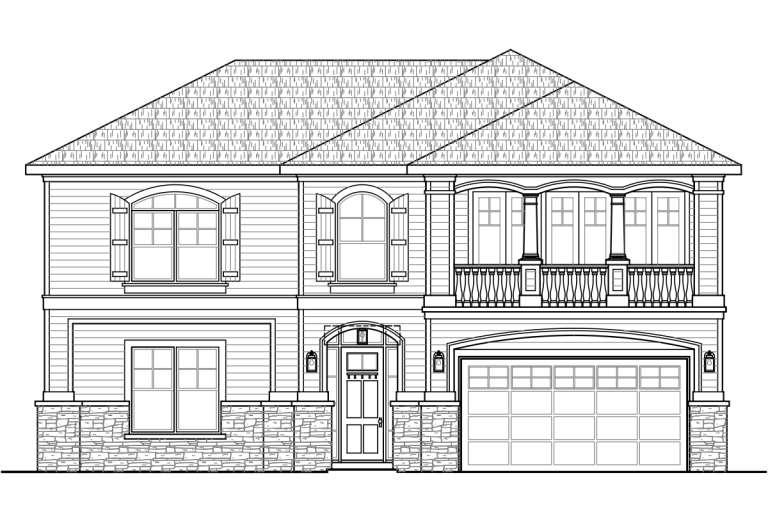 European House Plan #035-00344 Elevation Photo