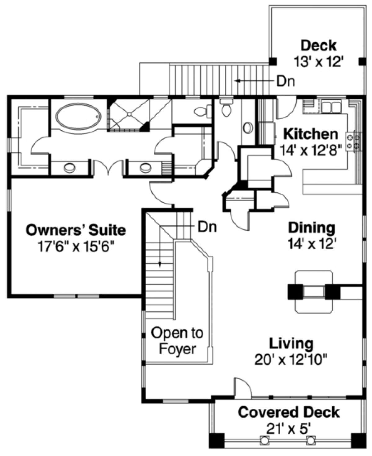 Floorplan 1 for House Plan #035-00344
