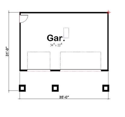 Garage Floor for House Plan #963-00122