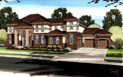 5 Bed, 4 Bath, 4566 Square Foot House Plan - #963-00127