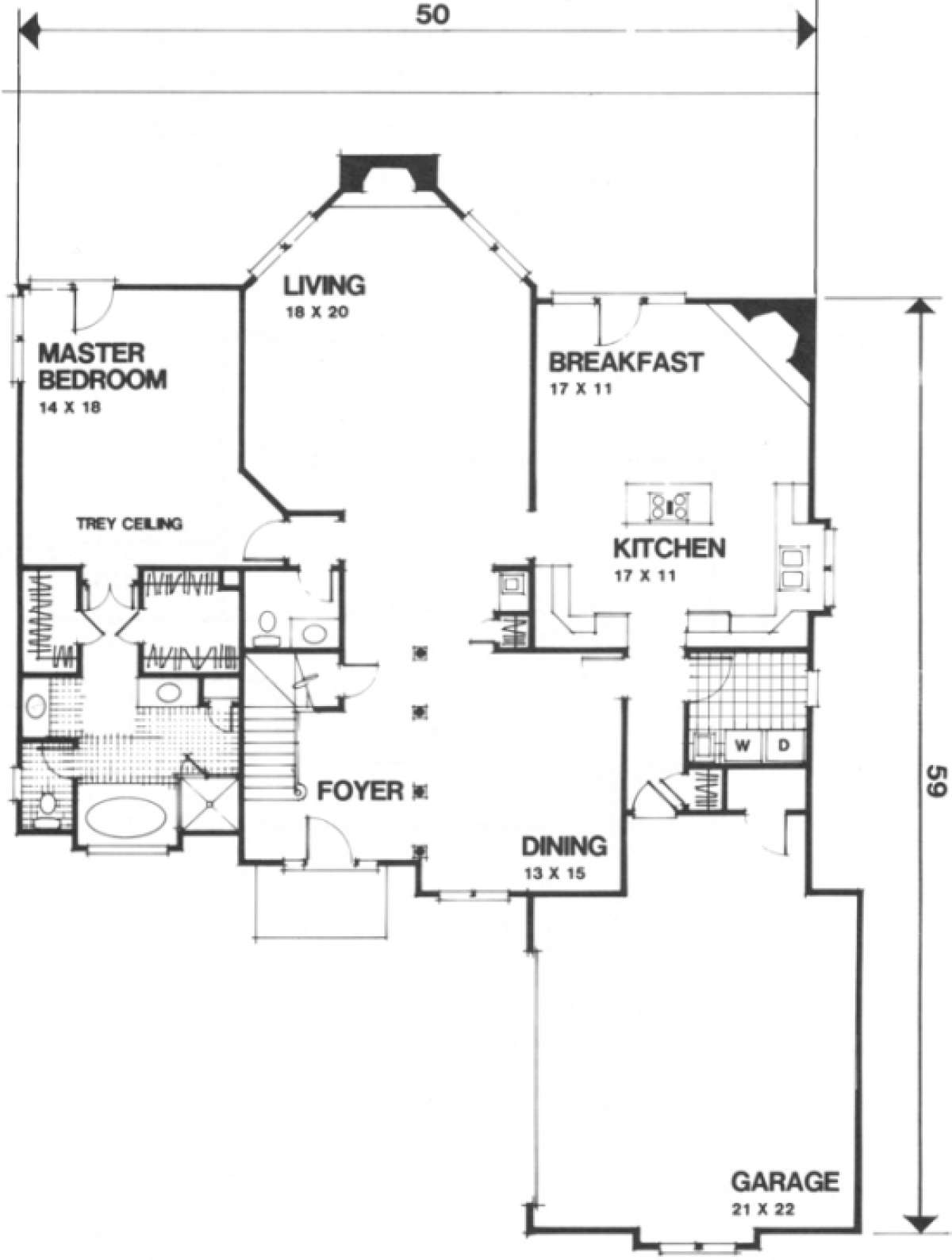 First Floor for House Plan #036-00131