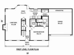 Floorplan 1 for House Plan #053-02573