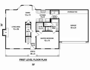 Floorplan 1 for House Plan #053-02574