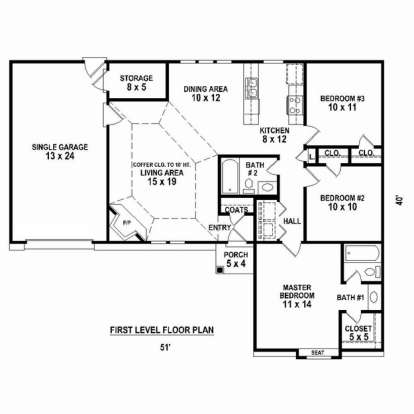 Floorplan 1 for House Plan #053-02575