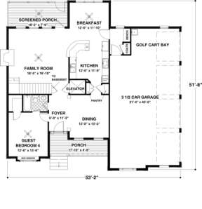 First Floor for House Plan #036-00132