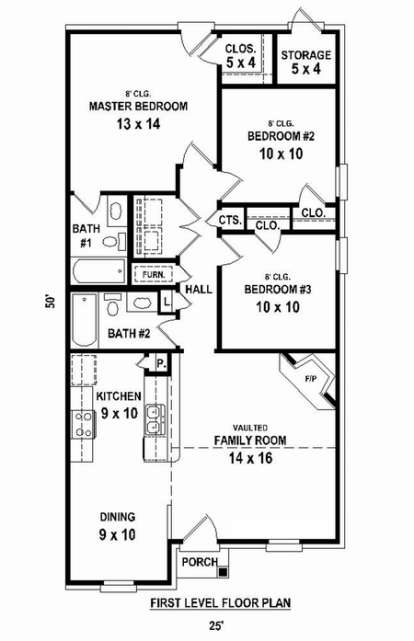 Floorplan 1 for House Plan #053-02578