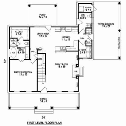 Floorplan 1 for House Plan #053-02586