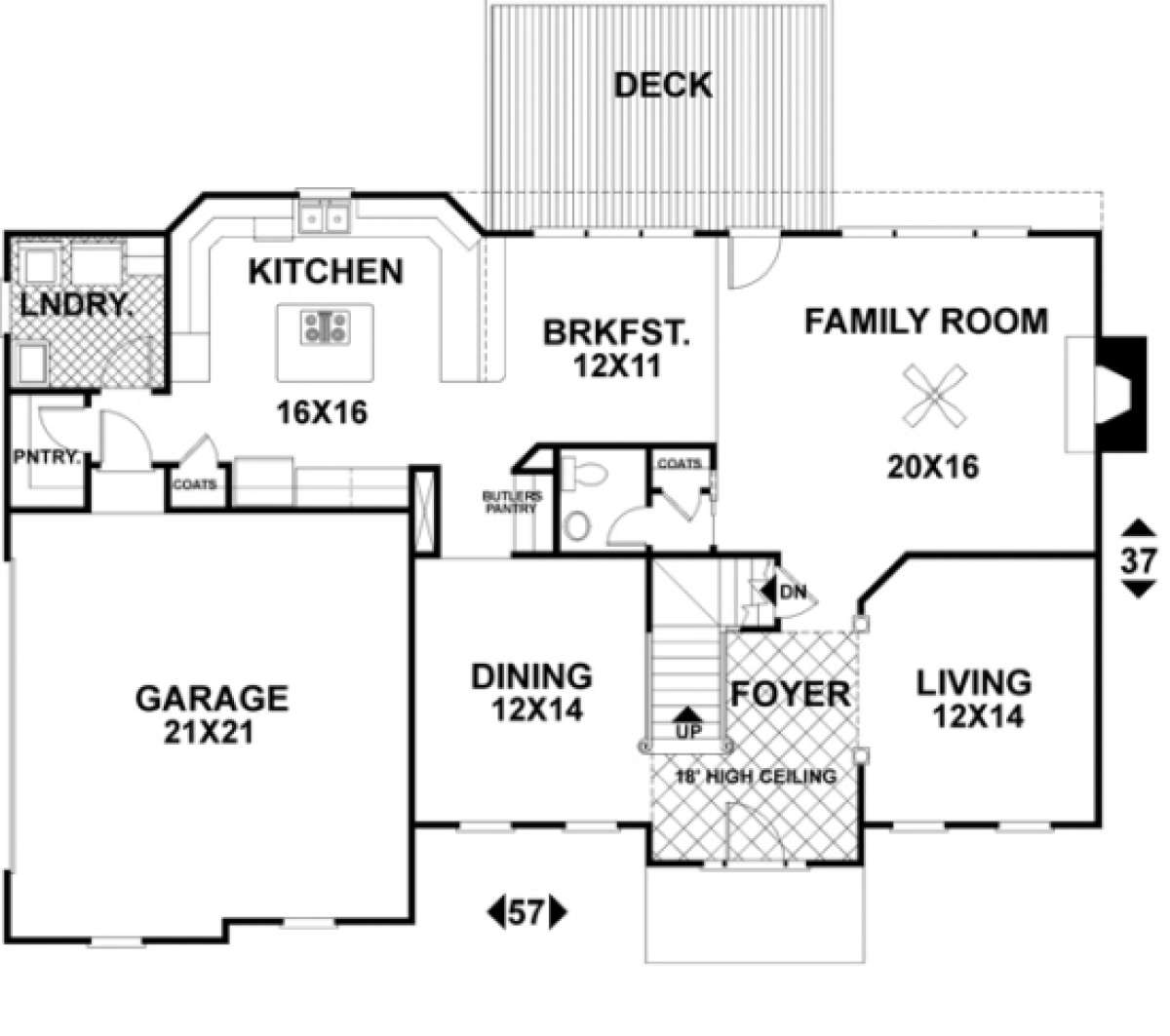 First Floor for House Plan #036-00133
