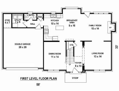 Floorplan 1 for House Plan #053-02589