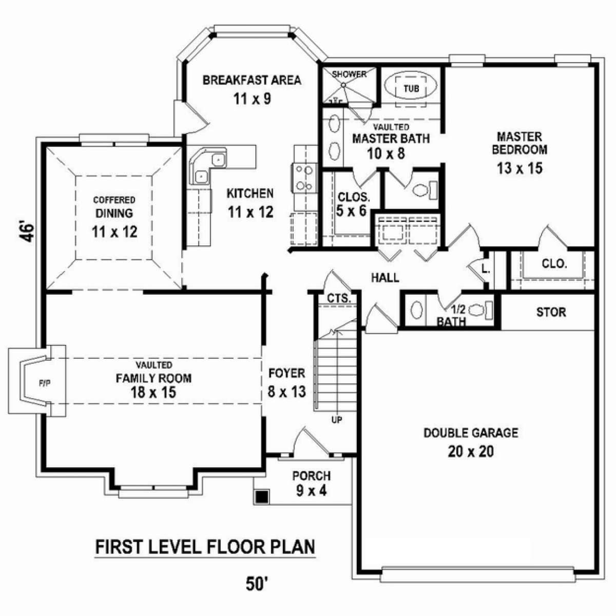 Floorplan 1 for House Plan #053-02592