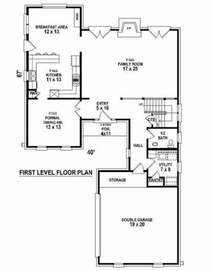 Floorplan 1 for House Plan #053-02596