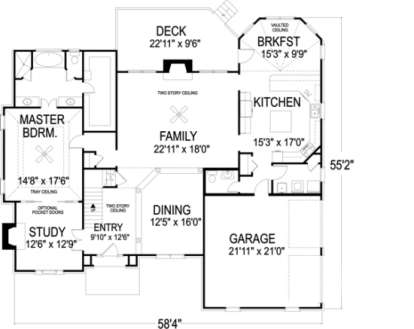 First Floor for House Plan #036-00134