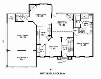 Floorplan 1 for House Plan #053-02598