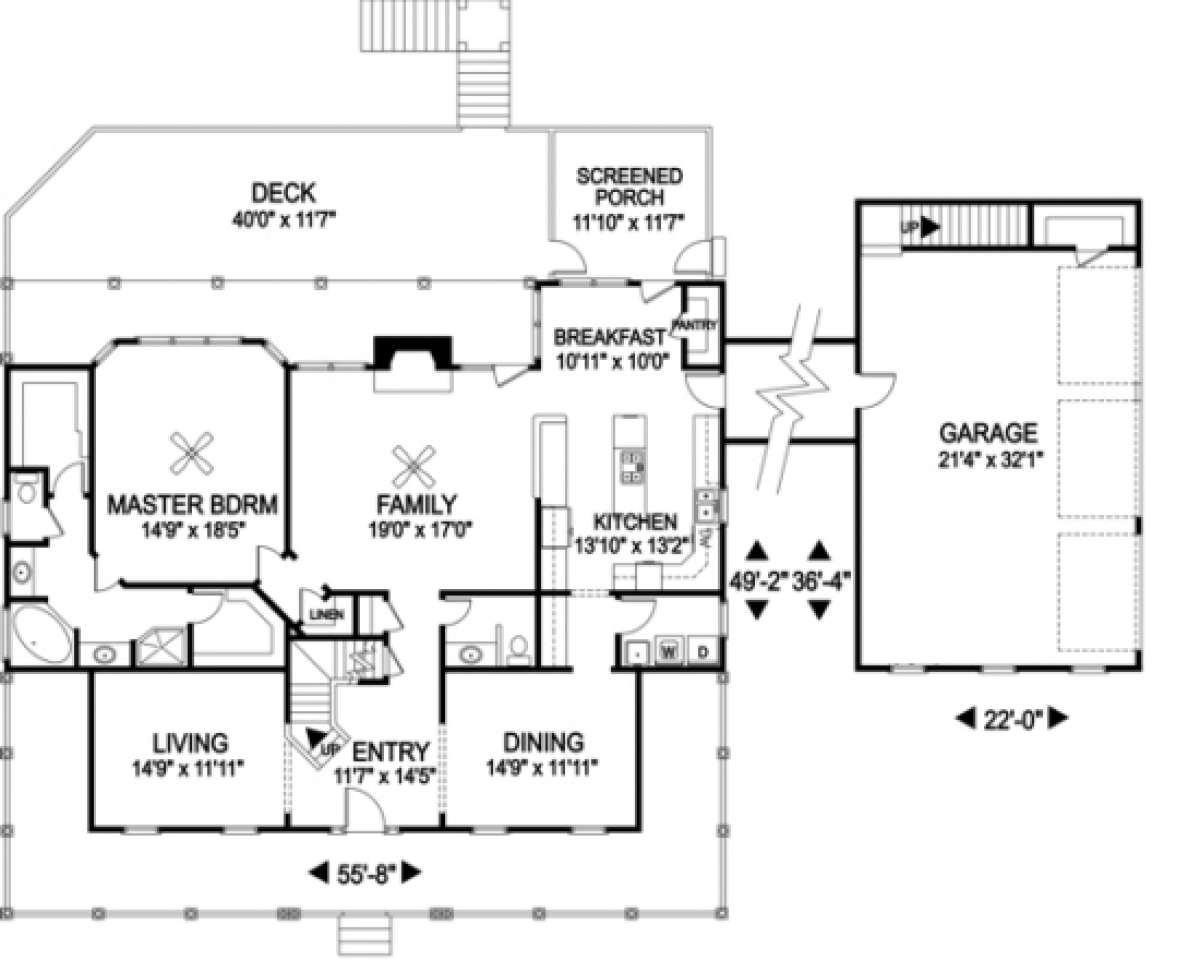 First Floor for House Plan #036-00135