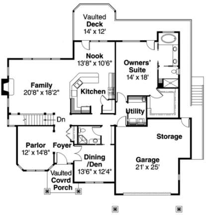 Floorplan 1 for House Plan #035-00345