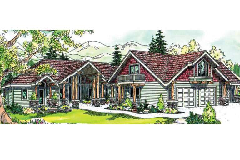 Craftsman House Plan #035-00346 Elevation Photo