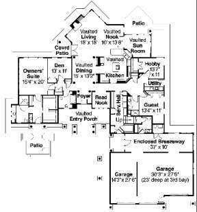 Floorplan 1 for House Plan #035-00346