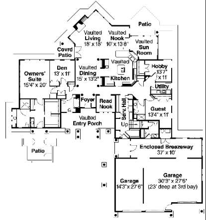 Floorplan 1 for House Plan #035-00346