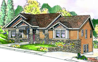 Cottage House Plan #035-00347 Elevation Photo