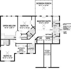 Second Floor for House Plan #036-00136