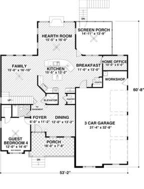 First Floor for House Plan #036-00138