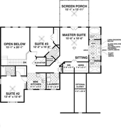 Second Floor for House Plan #036-00138