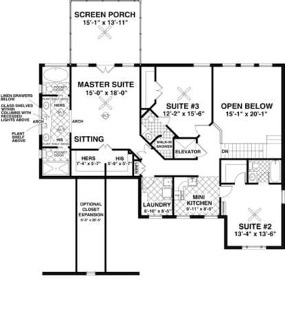 Second Floor for House Plan #036-00139