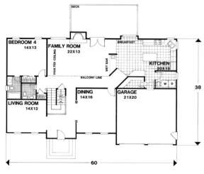 First Floor for House Plan #036-00140