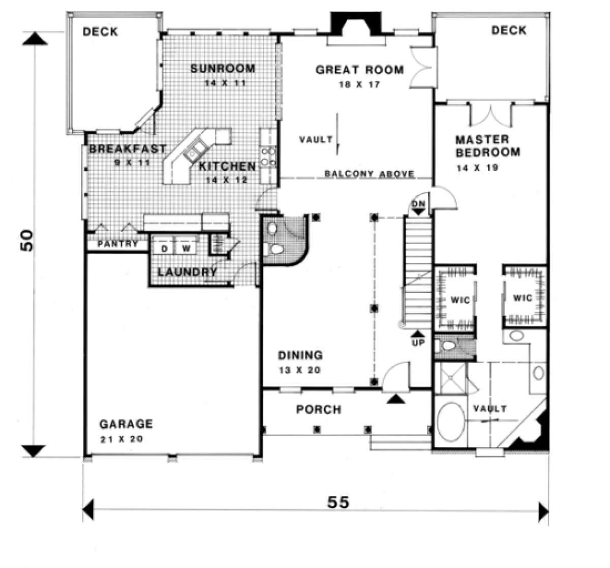 First Floor for House Plan #036-00141