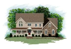 Farmhouse House Plan #036-00142 Elevation Photo