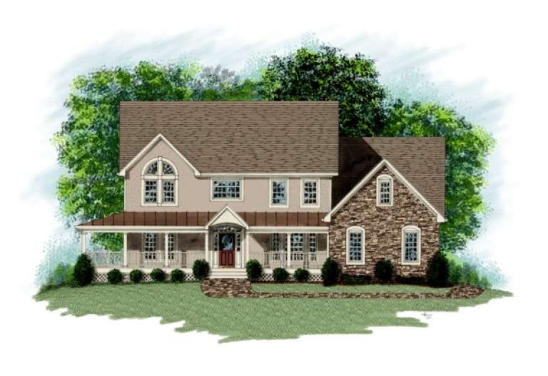 Farmhouse House Plan #036-00142 Elevation Photo