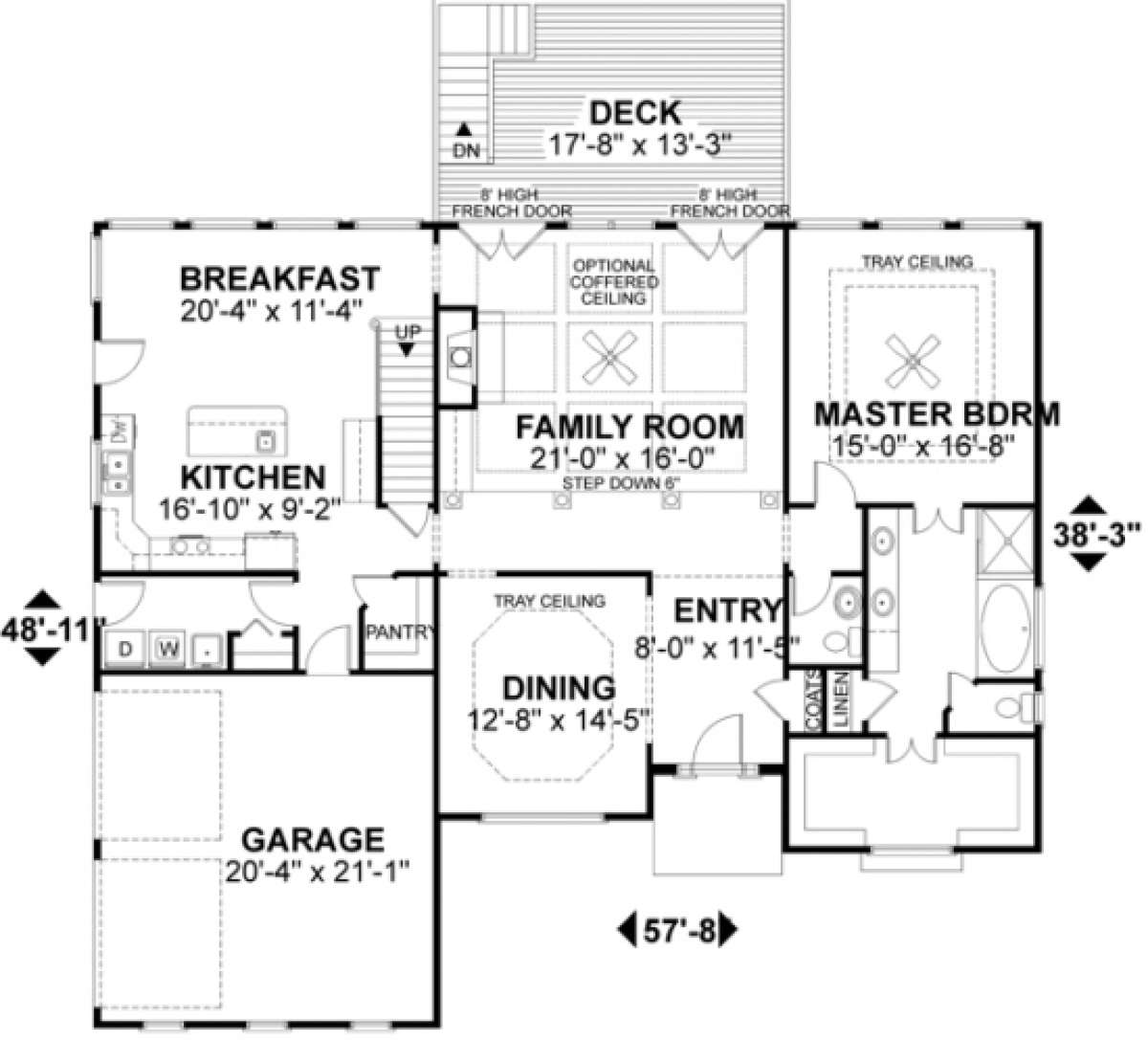 First Floor for House Plan #036-00144