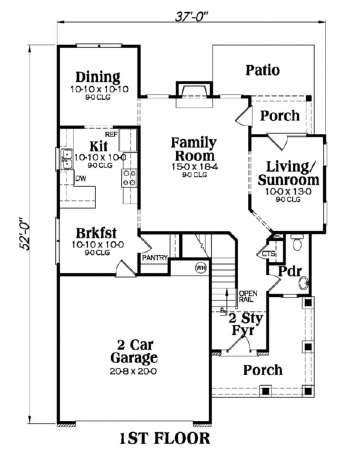 Main Floor for House Plan #009-00098