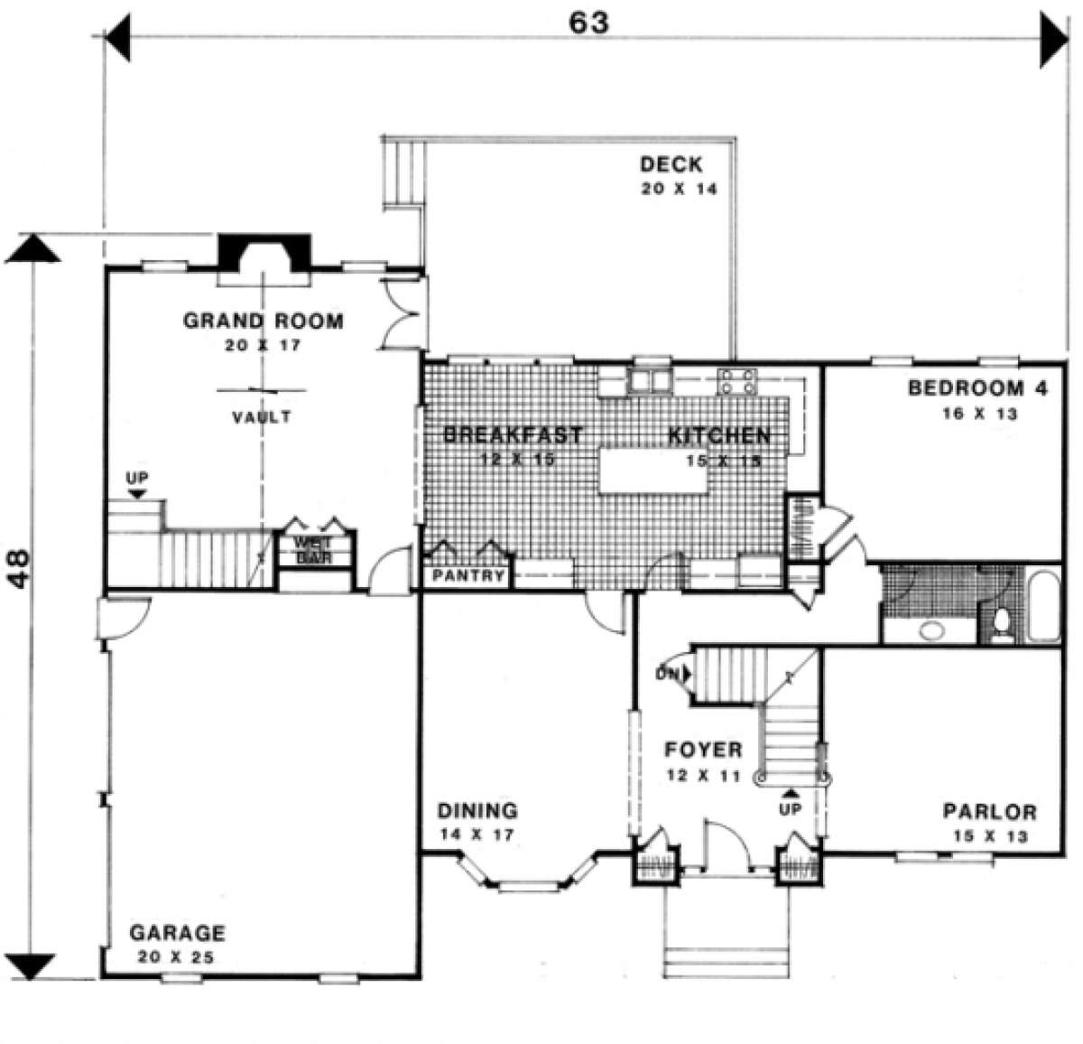 First Floor for House Plan #036-00145