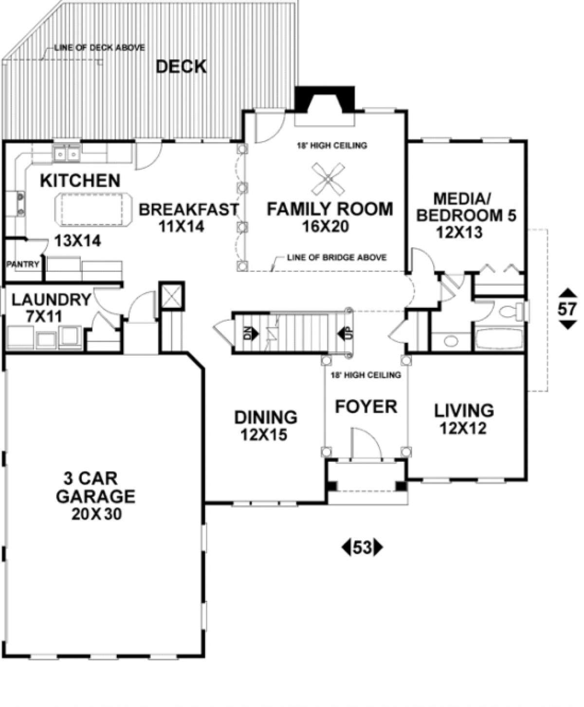 First Floor for House Plan #036-00146