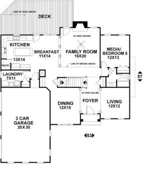 First Floor for House Plan #036-00146